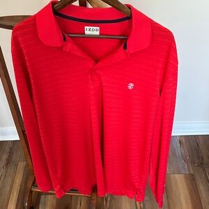 Izod Vibrant Red Textured Polo Shirt
